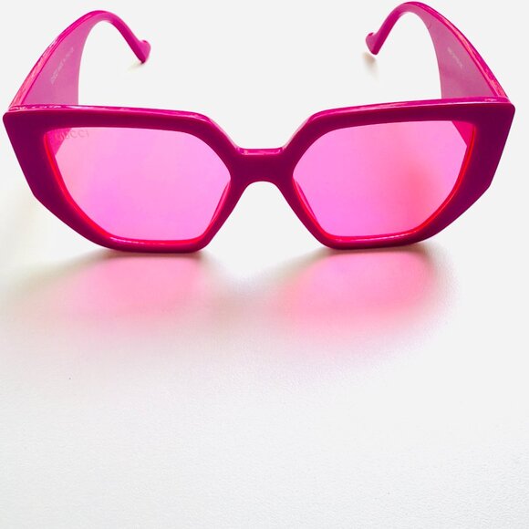 3666 GUCCI PINK SUNGLASSES OVERSIZED PINK LENS DESIGNER - Picture 4 of 11